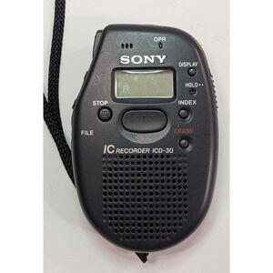 Sony IC Recorder Unisex OS Black Excellent Vintage Digital Voice Memo ICD-30